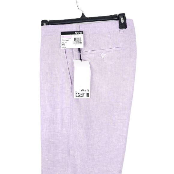 Bar III Men's Slim-Fit 100% Linen 2-Piece Suit Lavender 40R 32x32 NWT - Picture 8 of 13